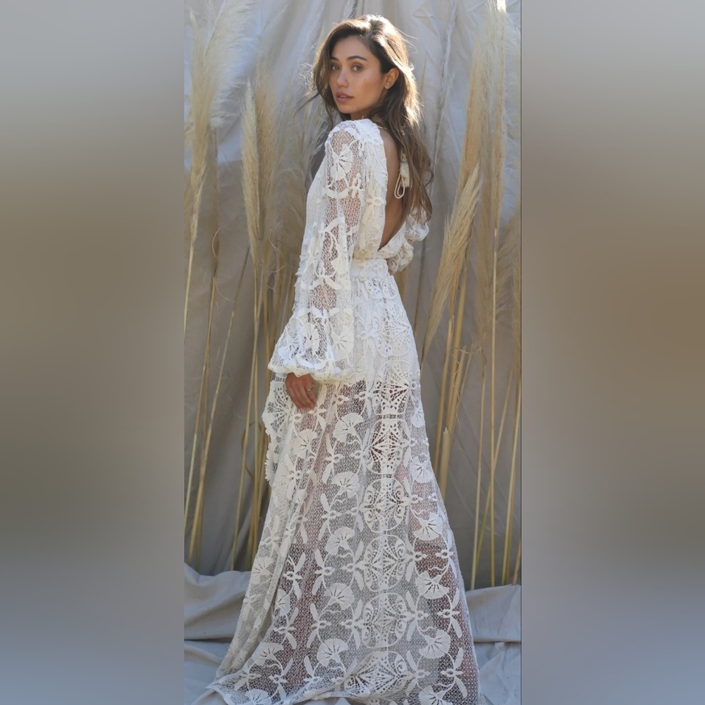 Jen's Pirate Booty Reflection Lapis Lace Maxi Dress Cream/Natural - Picture 2 of 16